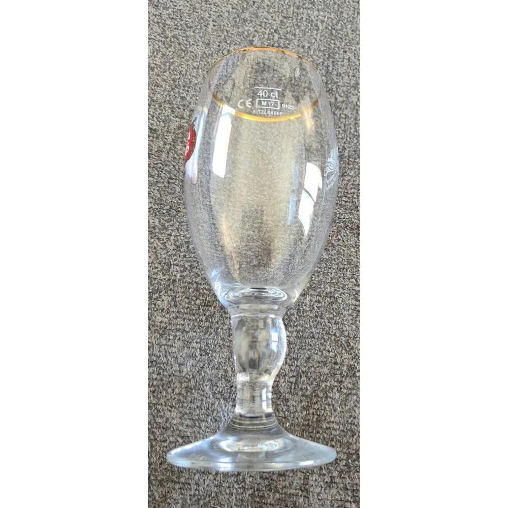 Stella Artois Belgium Beer Glass Chalice 40cl Gold Rim Ritzenhoff Starburst Stem